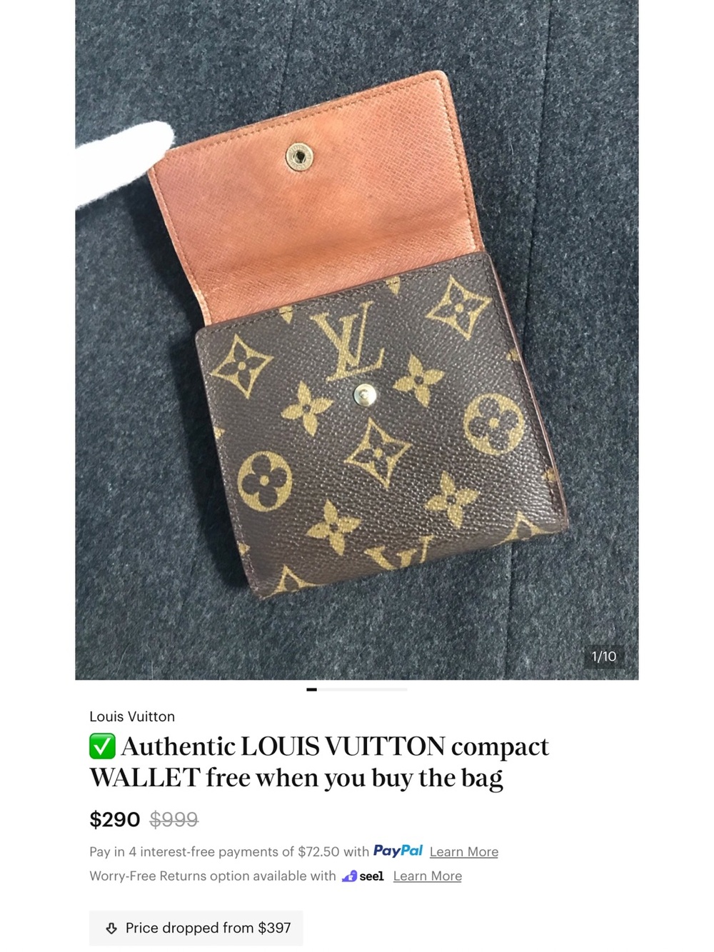 ✅LV free wallet POCHETTE BANDOLIER CROSSBODY LOUIS VUITTON AUTHENTIC - Picture 3 of 14